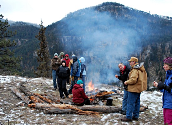 Fire at Bark Table