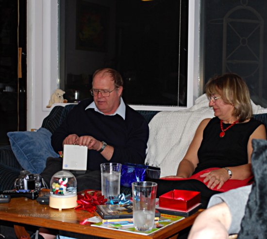 Donn and Ann Opening Presents